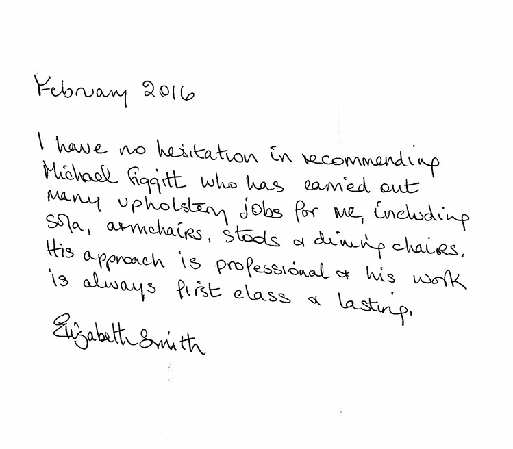 Figgitt Upholstery & Interiors Testimonial